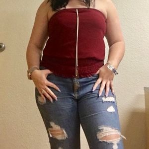 MAROON TUBE TOP